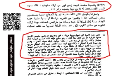 شيخ قبيلة أولاد سليمان سيف النصر - صفحات مِن ذاكرة التاريخ 1201 ـ 1202هـ (1787م)